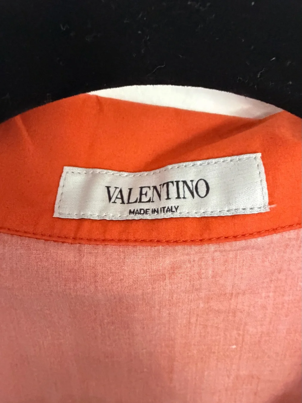 Valentino Orange Short-Sleeve Floral Button-Down Shirt